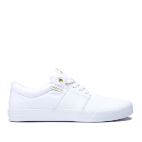 Mens Supra Low Top Shoes STACKS II VULC White/Gold/white | AU-92492